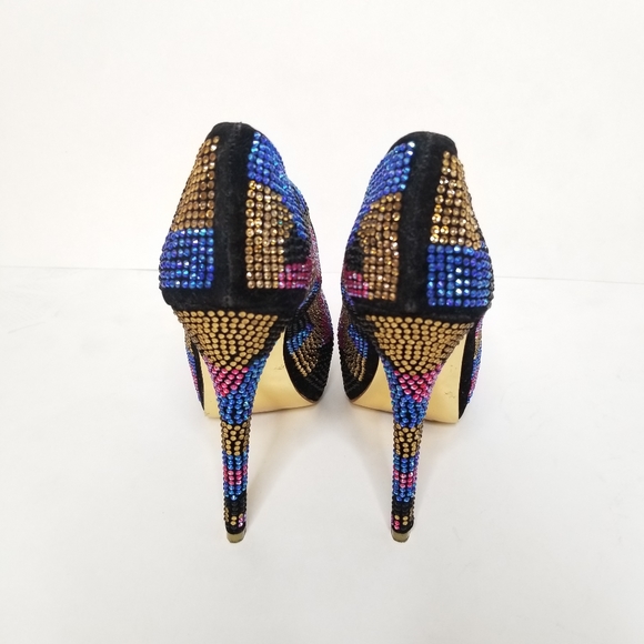 Alba Rhinestone Multicolor Platform High Heels 6.5 - Picture 6 of 7